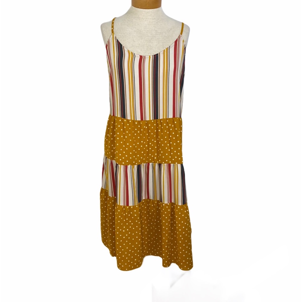 Spirit of Grace Large Tiered Bohemian Slip  Sundress Spaghetti Straps
